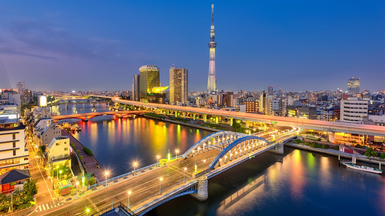 Panorama noční Tokio