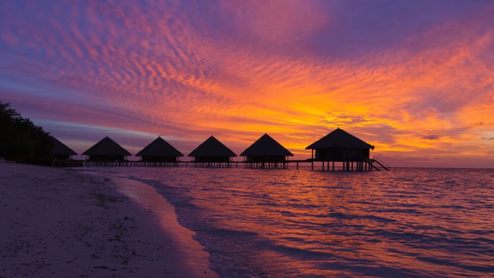 Západ slunce Maledivy