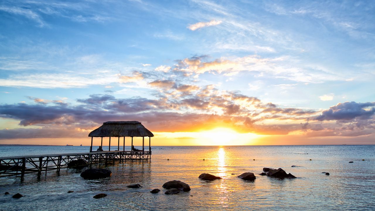 Západ slunce na ostrově Mauricius